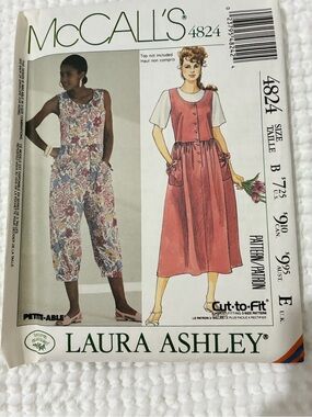 McCALL’s Laura Ashley Floral Cropped Jumpsuit & Button Pinafore Dress